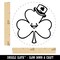 Shamrock Clover with Leprechaun Hat Saint Patricks Day Self-Inking Rubber Stamp for Stamping Crafting Planners